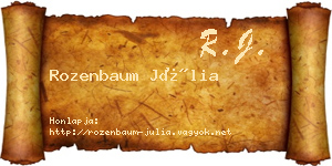 Rozenbaum Júlia névjegykártya